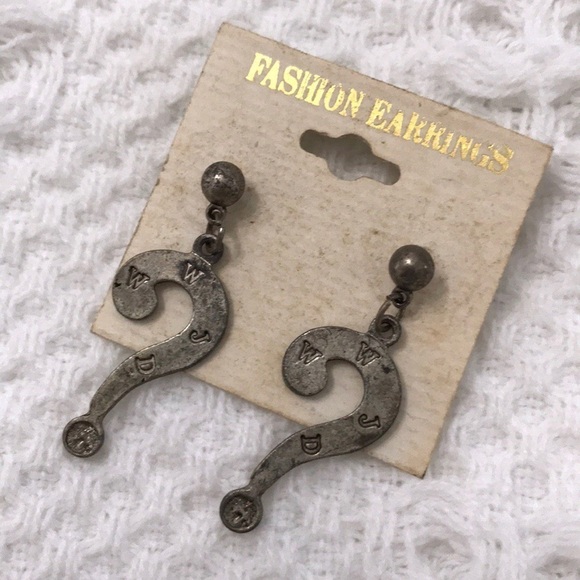 WWJD Silver Vintage Earrings What Would Jesus Do - Picture 1 of 3